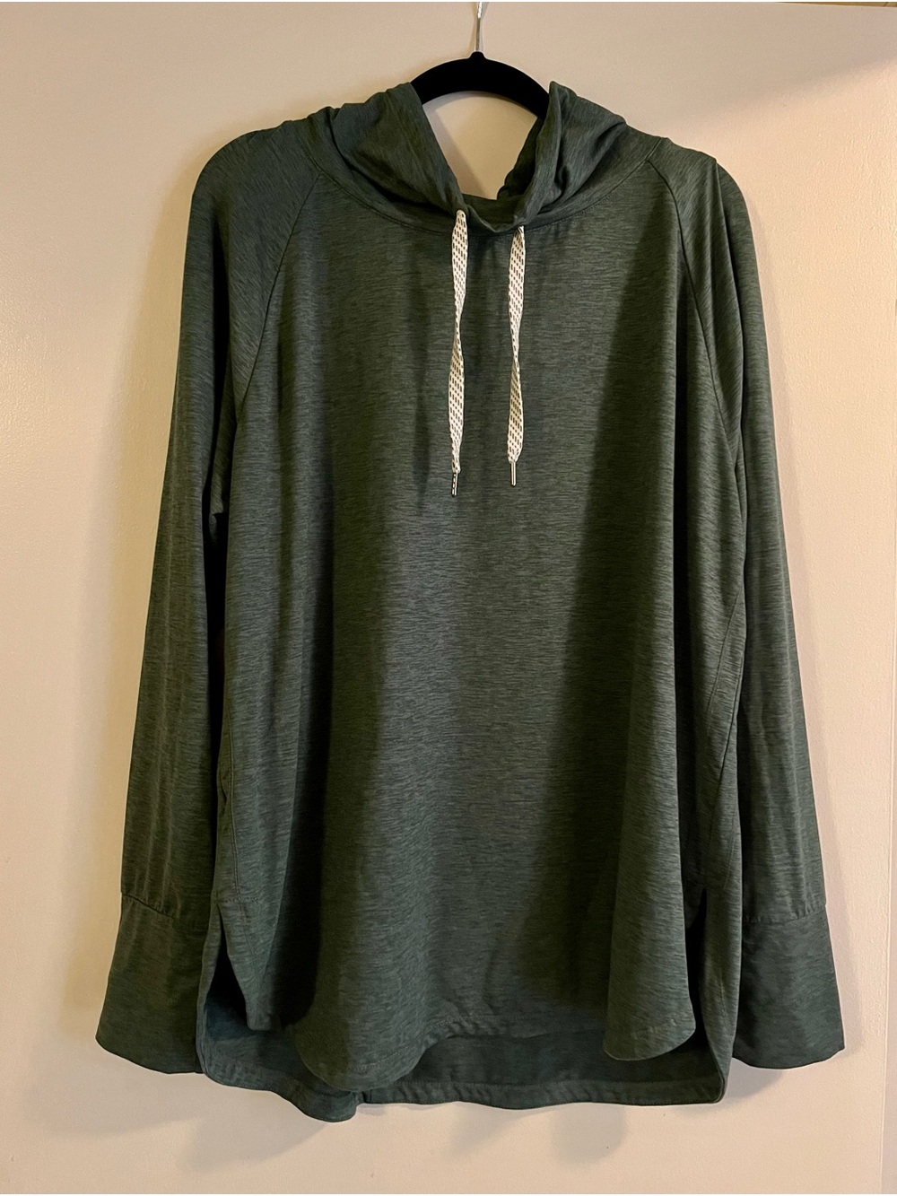 Lightweight High Neck Pullover — Olive Green